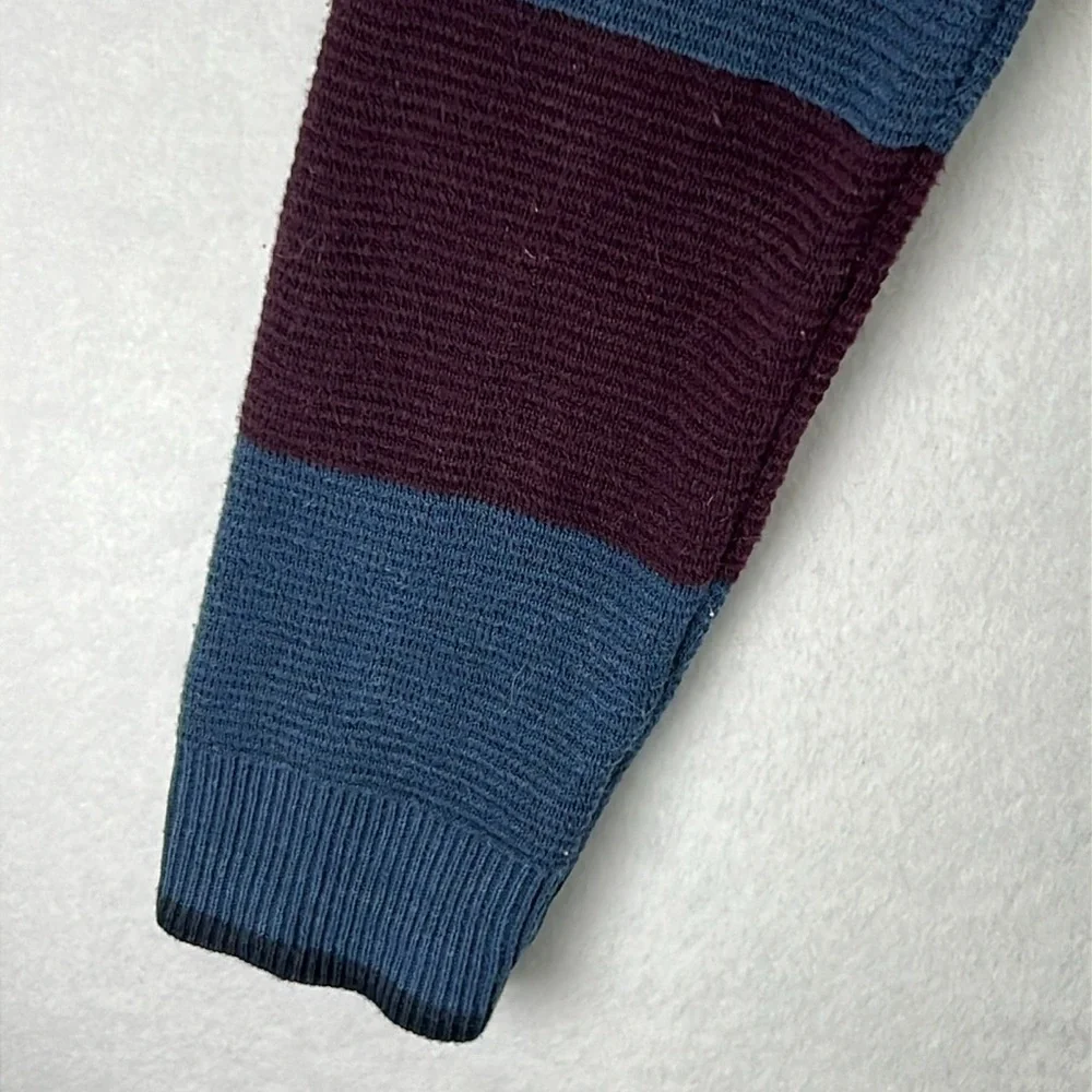 Zara Man Pullover Sweater Sz S/M* Blue/Purple Crew Neck Striped Cotton Blend
